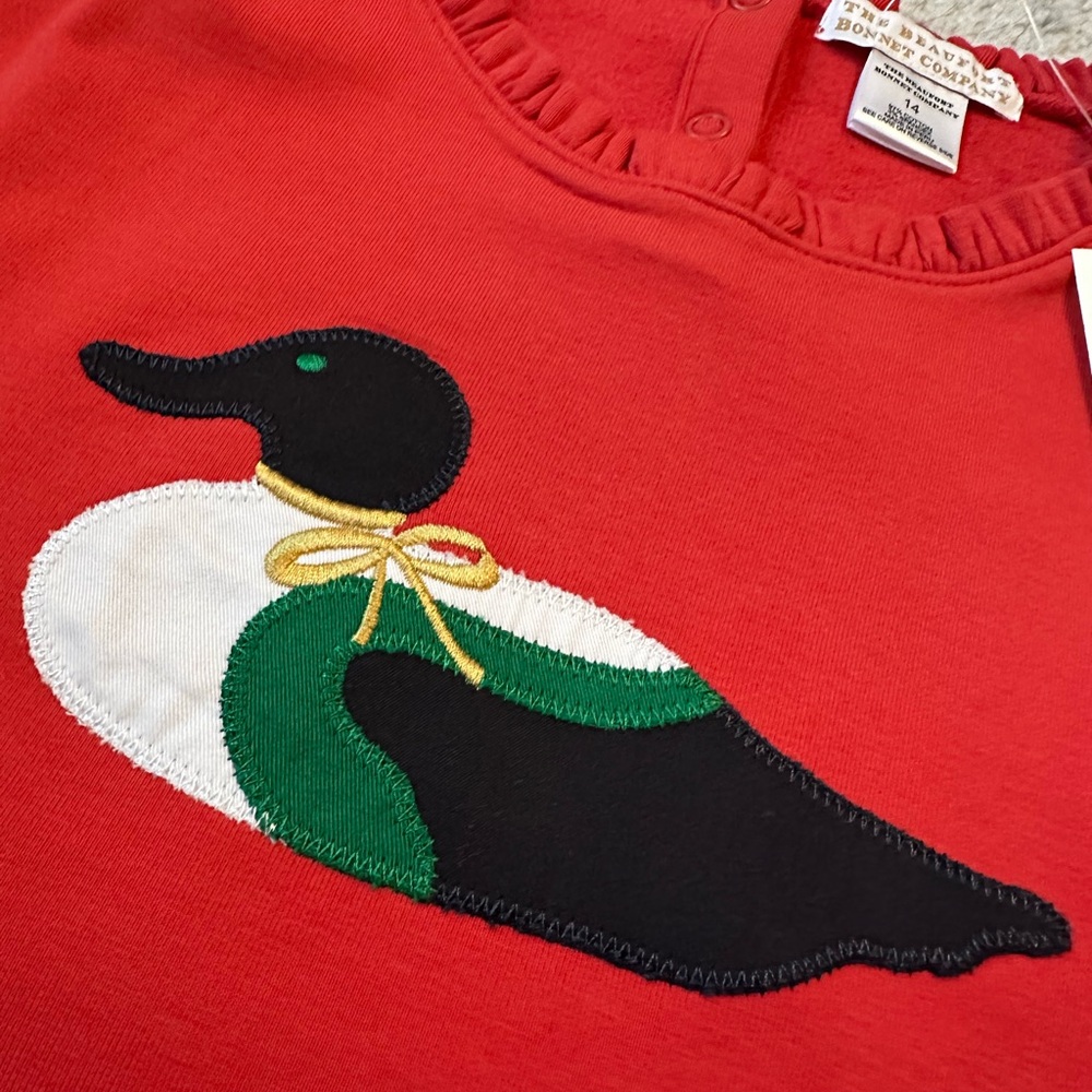 NWT/ The Beaufort Bonnet Company Red Sweater with Duck Motif - Picture 2 of 7